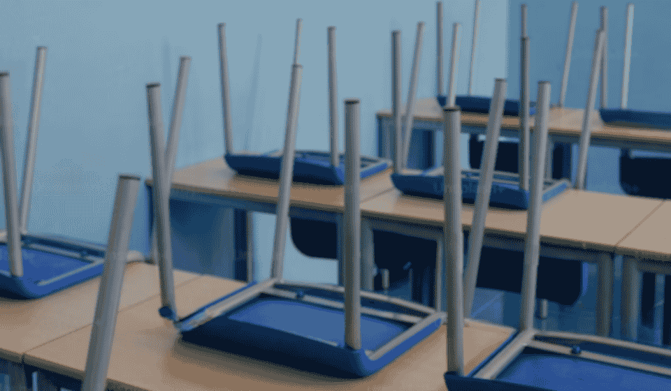 Educational Facility Cleaning Tools Display