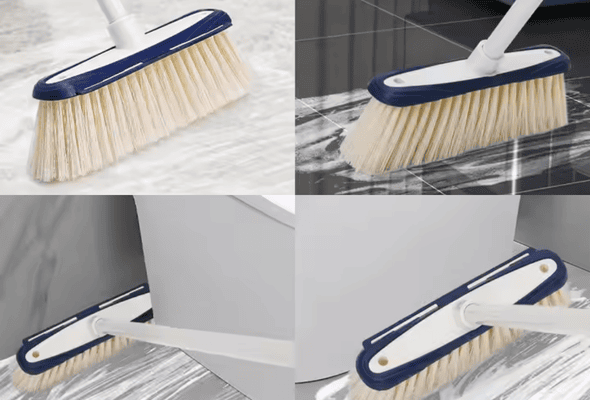 Cleaning broom in various angles
