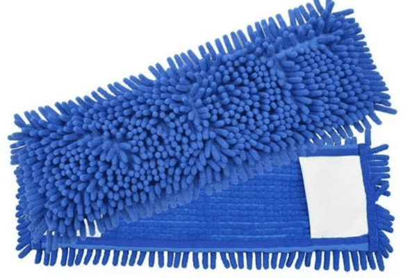 Blue Chenille Mop Pads Front and Back