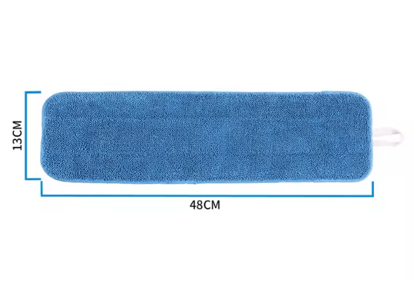 Blue Microfiber Mop Pad with Dimensions