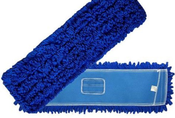 Blue Microfiber Mop Pads Front and Back