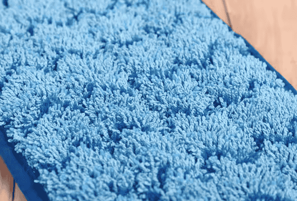 Close-Up of Blue Chenille short loop Mop Pad