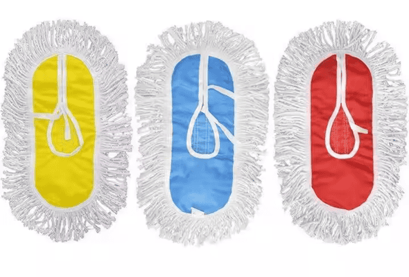 Colorful dust mop heads