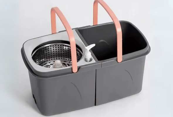 Dual-compartment mop bucket