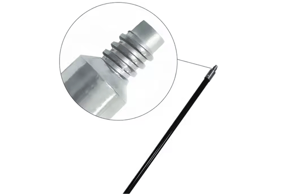 Metal Threaded Handles are wood handles with a heavy metal thread offered in a variety of sizes