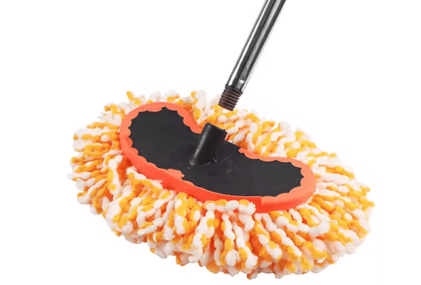Orange microfiber spin mop