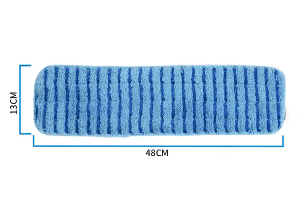 Stacked Blue Striped Mop Pads with size