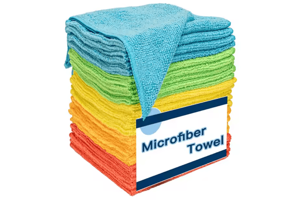 Stacked microfiber towels